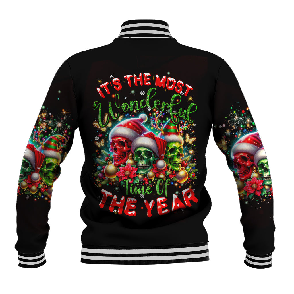 Skull Santa Claus Baseball Jacket It's The Most Time Of The Year - Wonder Print Shop