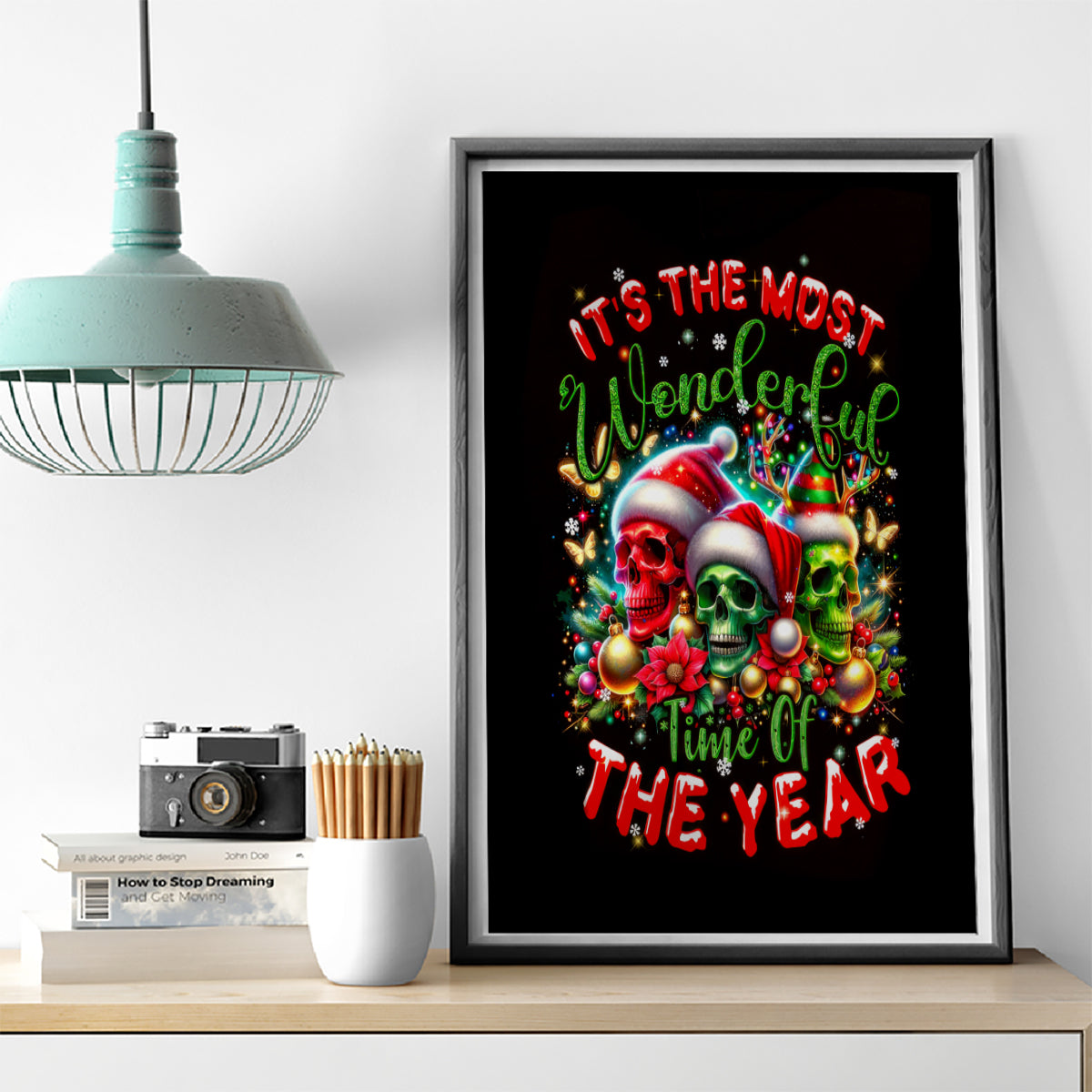 Skull Santa Claus Canvas Wall Art It's The Most Time Of The Year - Wonder Print Shop