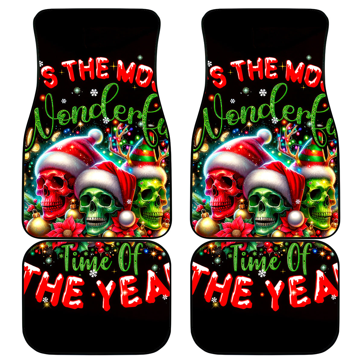 Skull Santa Claus Car Mats It's The Most Time Of The Year - Wonder Print Shop