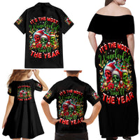 Skull Santa Claus Family Matching Off Shoulder Maxi Dress and Hawaiian Shirt It's The Most Time Of The Year - Wonder Print Shop