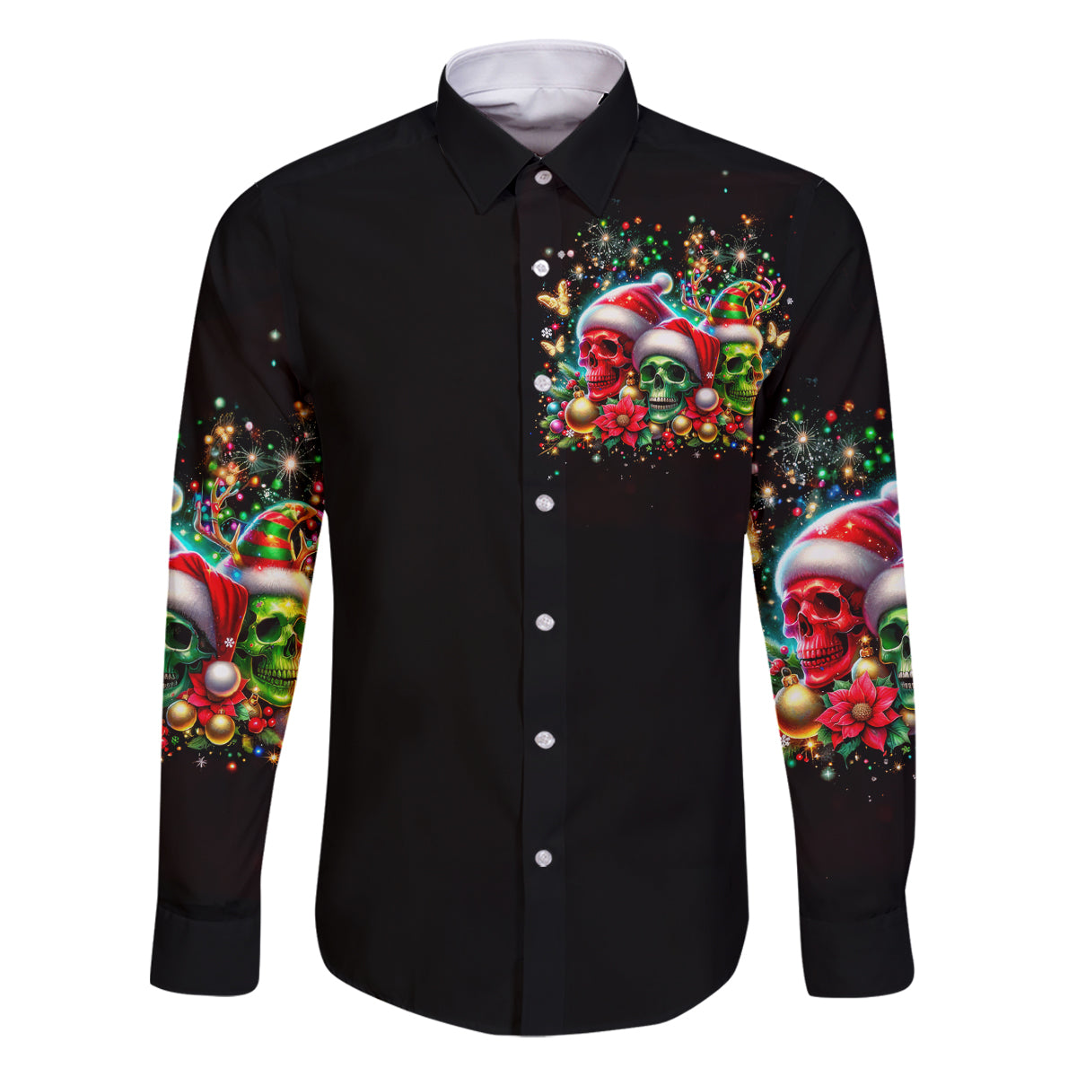Skull Santa Claus Family Matching Puletasi Dress and Hawaiian Shirt It's The Most Time Of The Year - Wonder Print Shop