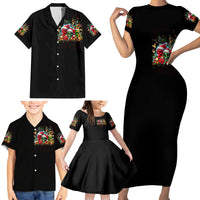 Skull Santa Claus Family Matching Short Sleeve Bodycon Dress and Hawaiian Shirt It's The Most Time Of The Year - Wonder Print Shop