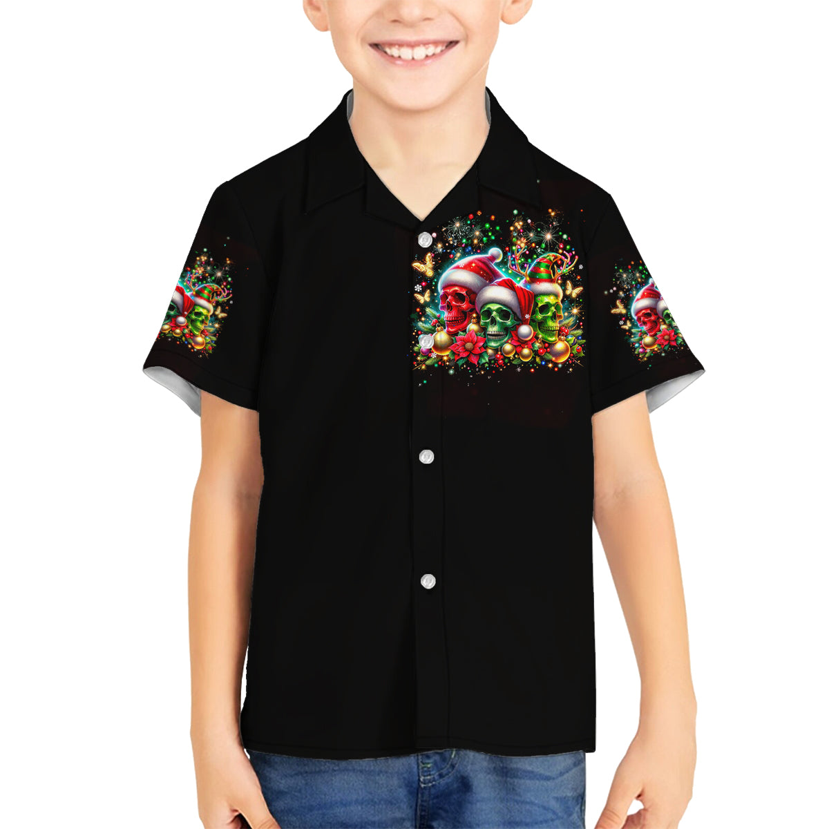 Skull Santa Claus Family Matching Tank Maxi Dress and Hawaiian Shirt It's The Most Time Of The Year - Wonder Print Shop