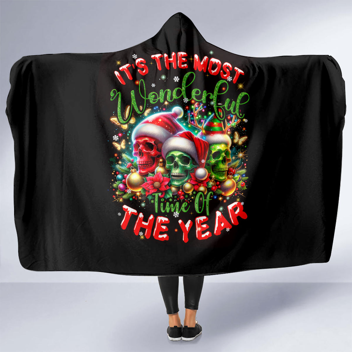 skull-santa-claus-hooded-blanket-its-the-most-time-of-the-year