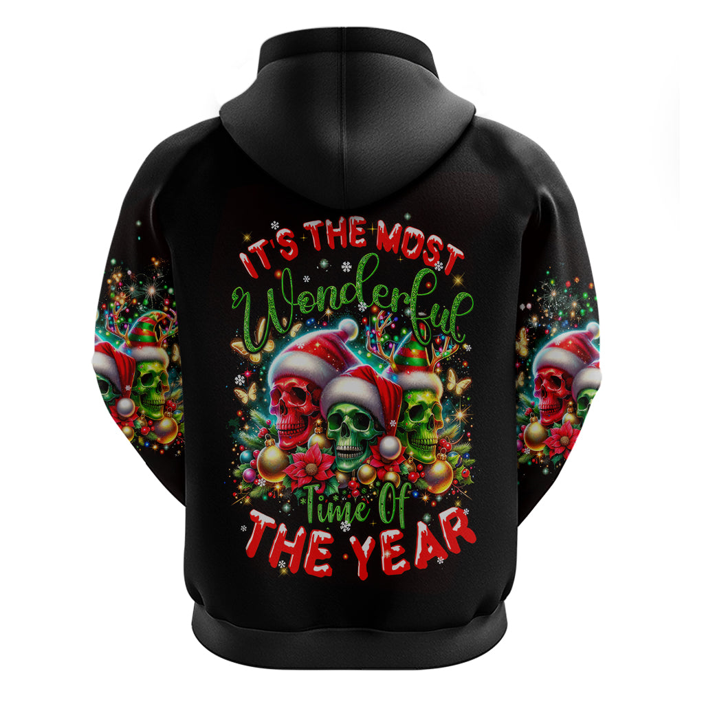 Skull Santa Claus Hoodie It's The Most Time Of The Year - Wonder Print Shop