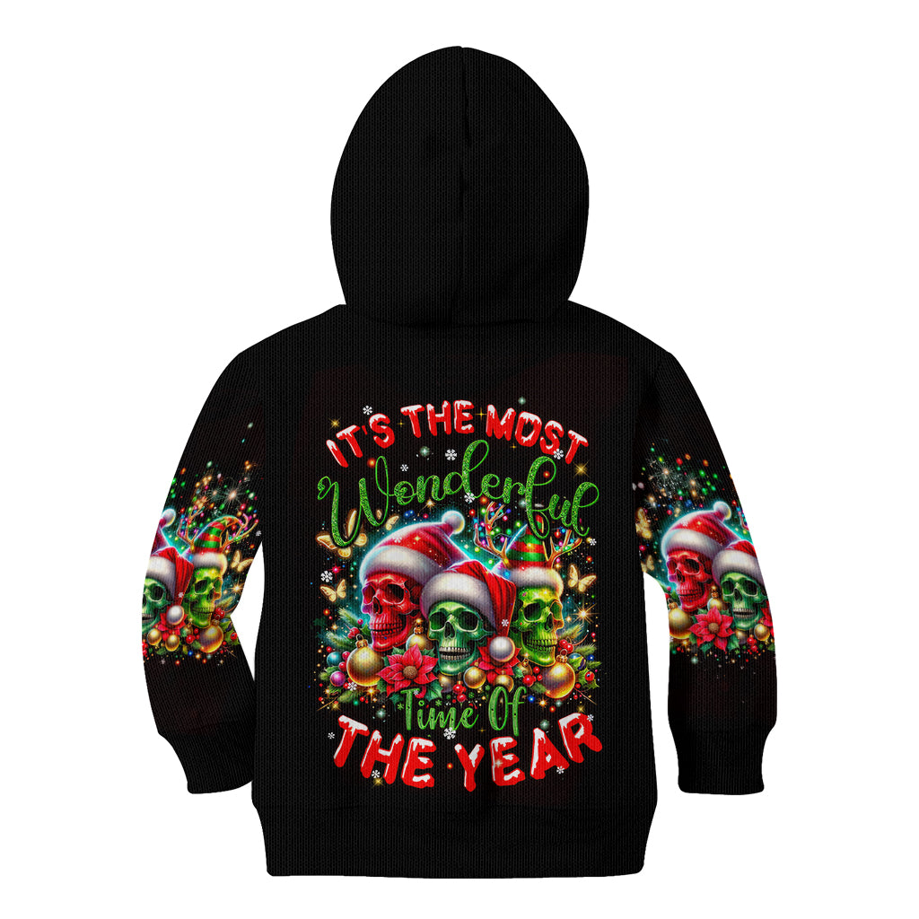 Skull Santa Claus Kid Hoodie It's The Most Time Of The Year - Wonder Print Shop
