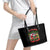 Skull Santa Claus Leather Tote Bag It's The Most Time Of The Year - Wonder Print Shop