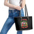 Skull Santa Claus Leather Tote Bag It's The Most Time Of The Year - Wonder Print Shop