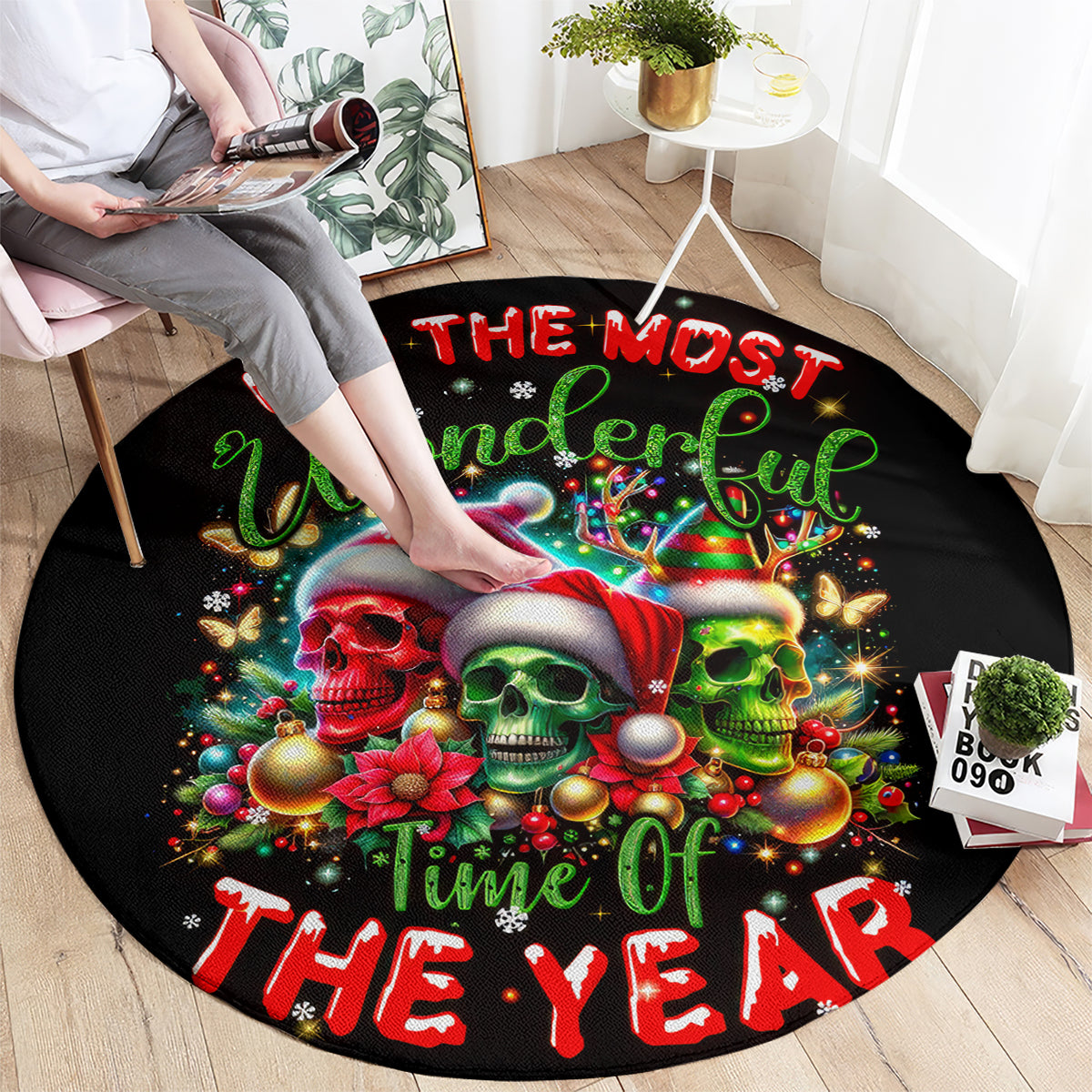 skull-santa-claus-round-carpet-its-the-most-time-of-the-year