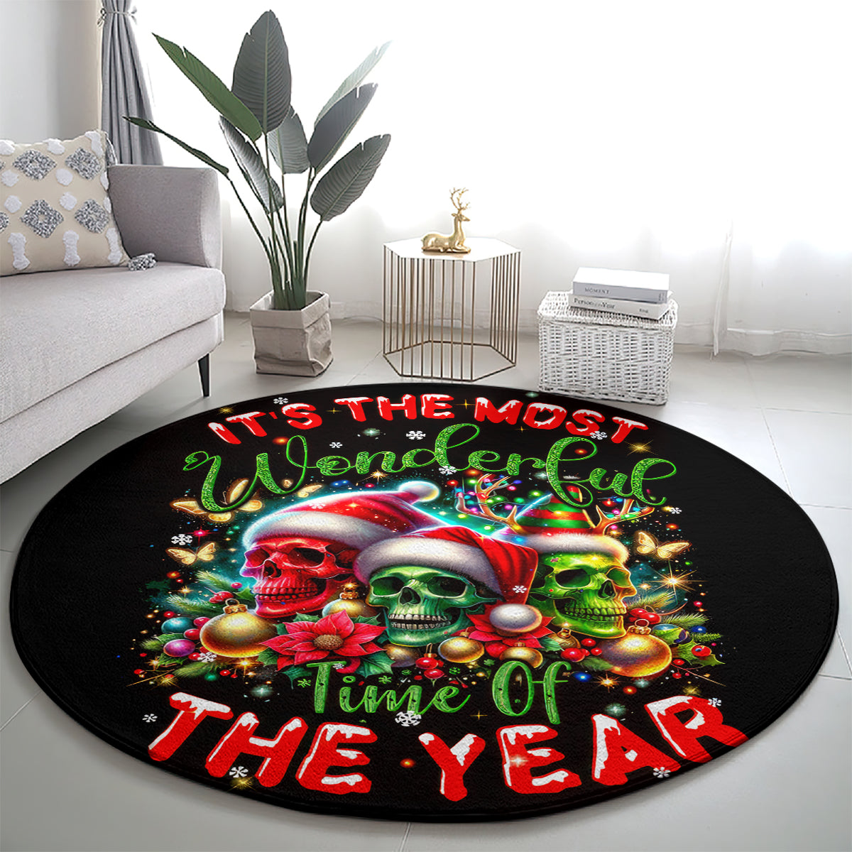 skull-santa-claus-round-carpet-its-the-most-time-of-the-year