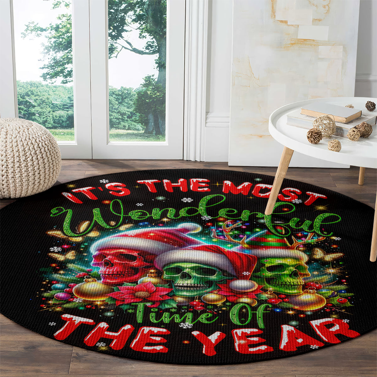 skull-santa-claus-round-carpet-its-the-most-time-of-the-year