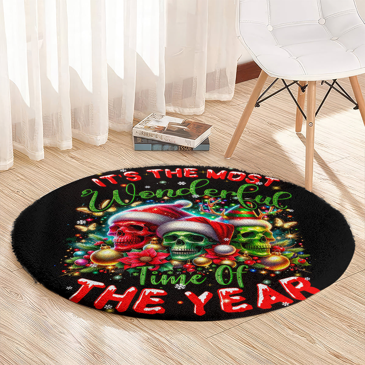 skull-santa-claus-round-carpet-its-the-most-time-of-the-year