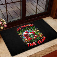 Skull Santa Claus Rubber Doormat It's The Most Time Of The Year - Wonder Print Shop