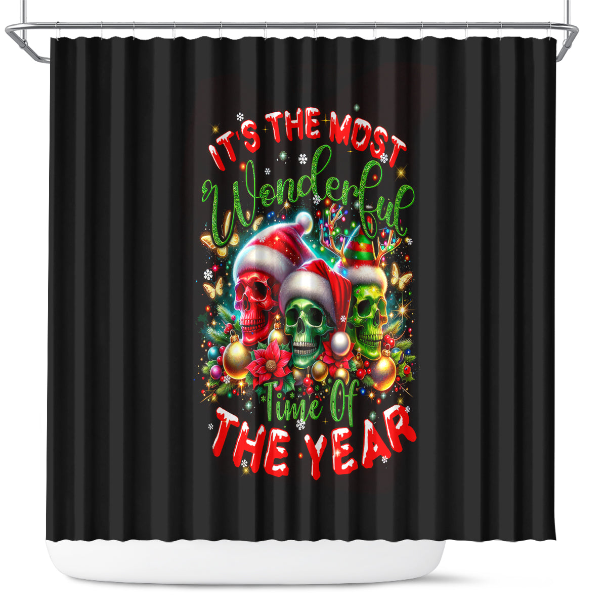 skull-santa-claus-shower-curtain-its-the-most-time-of-the-year