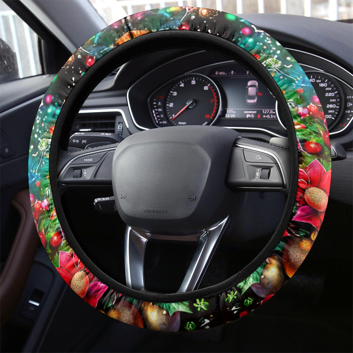Skull Santa Claus Steering Wheel Cover It's The Most Time Of The Year - Wonder Print Shop