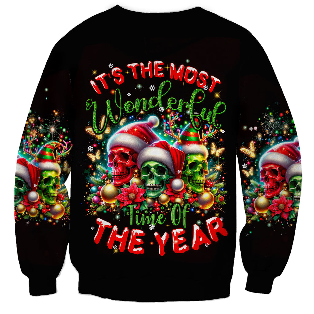 Skull Santa Claus Sweatshirt It's The Most Time Of The Year - Wonder Print Shop