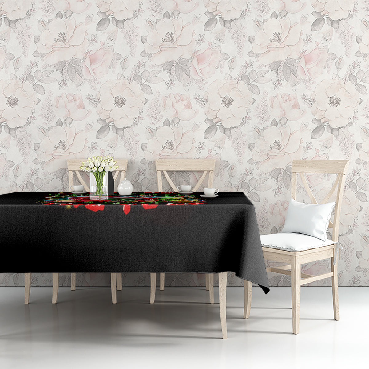 Skull Santa Claus Tablecloth It's The Most Time Of The Year - Wonder Print Shop