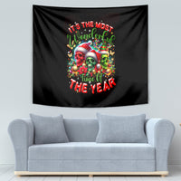 Skull Santa Claus Tapestry It's The Most Time Of The Year - Wonder Print Shop