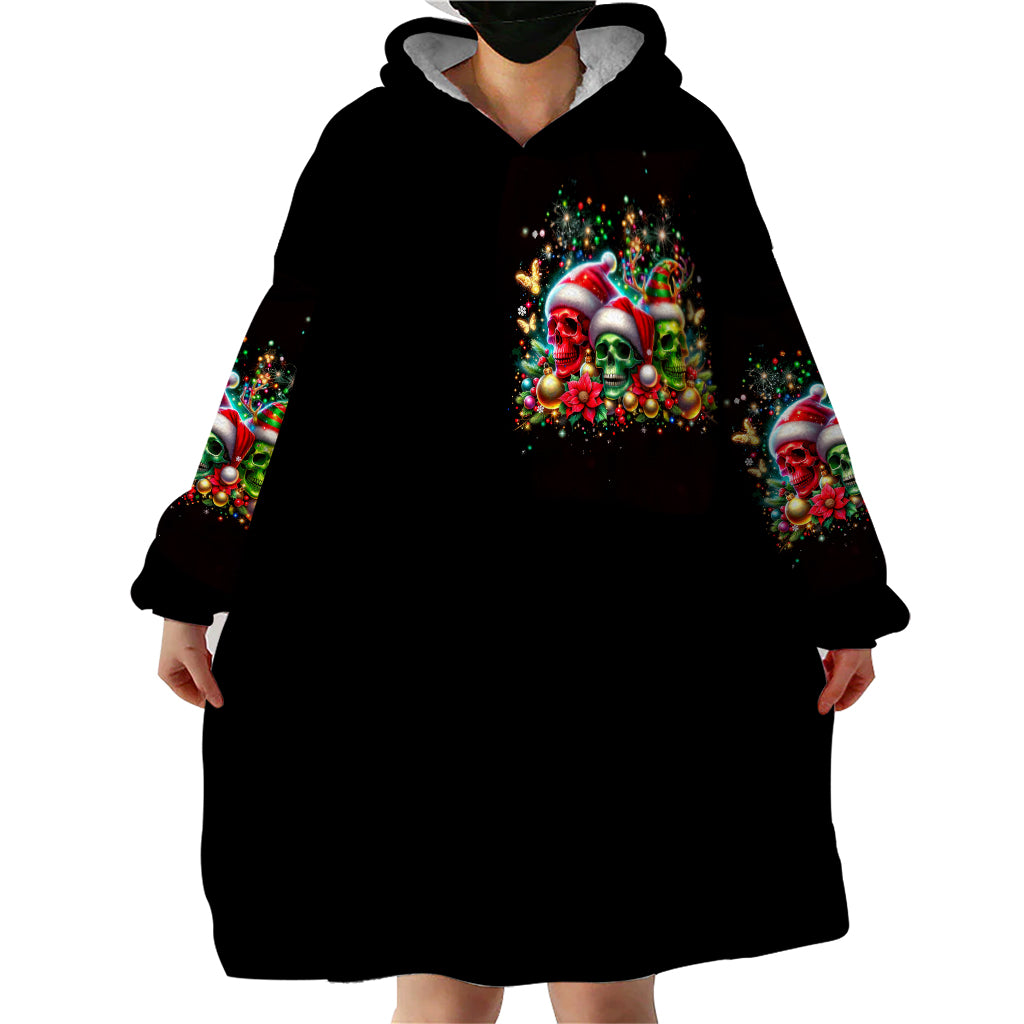 Skull Santa Claus Wearable Blanket Hoodie It's The Most Time Of The Year - Wonder Print Shop
