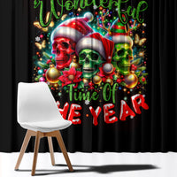 Skull Santa Claus Window Curtain It's The Most Time Of The Year - Wonder Print Shop