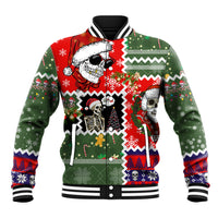 Skeleton Santa Claus Baseball Jacket Moodboard Skull Ugly Christmas - Wonder Print Shop