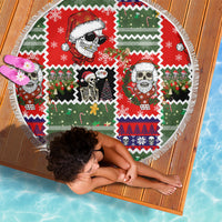 Skeleton Santa Claus Beach Blanket Moodboard Skull Ugly Christmas - Wonder Print Shop