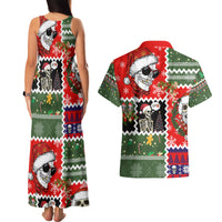 Skeleton Santa Claus Couples Matching Tank Maxi Dress and Hawaiian Shirt Moodboard Skull Ugly Christmas - Wonder Print Shop