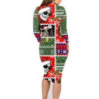 Skeleton Santa Claus Family Matching Long Sleeve Bodycon Dress and Hawaiian Shirt Moodboard Skull Ugly Christmas - Wonder Print Shop