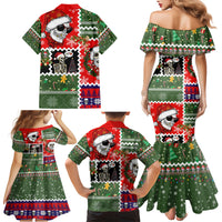 Skeleton Santa Claus Family Matching Mermaid Dress and Hawaiian Shirt Moodboard Skull Ugly Christmas - Wonder Print Shop