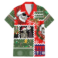 Skeleton Santa Claus Family Matching Mermaid Dress and Hawaiian Shirt Moodboard Skull Ugly Christmas - Wonder Print Shop