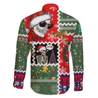 Skeleton Santa Claus Family Matching Puletasi Dress and Hawaiian Shirt Moodboard Skull Ugly Christmas - Wonder Print Shop
