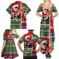 Skeleton Santa Claus Family Matching Summer Maxi Dress and Hawaiian Shirt Moodboard Skull Ugly Christmas - Wonder Print Shop