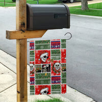 Skeleton Santa Claus Garden Flag Moodboard Skull Ugly Christmas - Wonder Print Shop