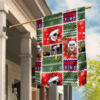 Skeleton Santa Claus Garden Flag Moodboard Skull Ugly Christmas - Wonder Print Shop