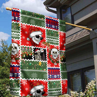 Skeleton Santa Claus Garden Flag Moodboard Skull Ugly Christmas - Wonder Print Shop