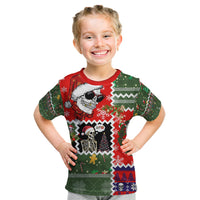 Skeleton Santa Claus Kid T Shirt Moodboard Skull Ugly Christmas - Wonder Print Shop