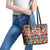 Skeleton Santa Claus Leather Tote Bag Moodboard Skull Ugly Christmas - Wonder Print Shop