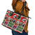 Skeleton Santa Claus Leather Tote Bag Moodboard Skull Ugly Christmas - Wonder Print Shop
