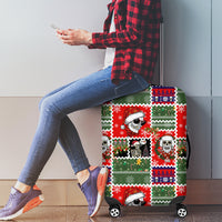 Skeleton Santa Claus Luggage Cover Moodboard Skull Ugly Christmas - Wonder Print Shop