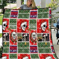Skeleton Santa Claus Quilt Moodboard Skull Ugly Christmas - Wonder Print Shop