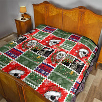 Skeleton Santa Claus Quilt Moodboard Skull Ugly Christmas - Wonder Print Shop