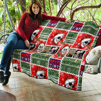 Skeleton Santa Claus Quilt Moodboard Skull Ugly Christmas - Wonder Print Shop