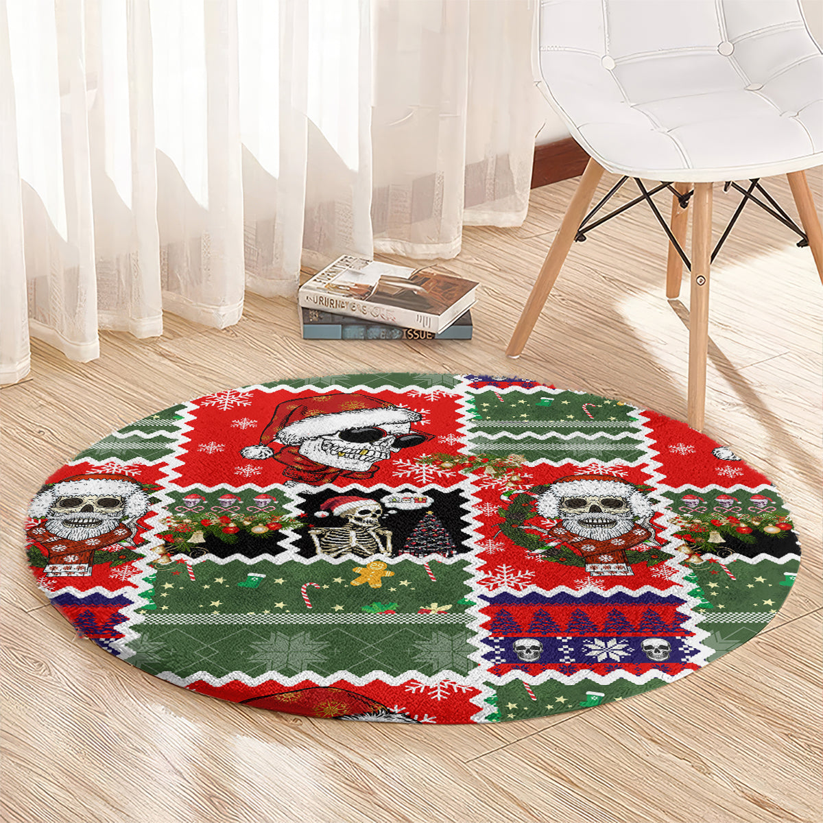 skeleton-santa-claus-round-carpet-moodboard-skull-ugly-christmas