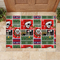 Skeleton Santa Claus Rubber Doormat Moodboard Skull Ugly Christmas - Wonder Print Shop