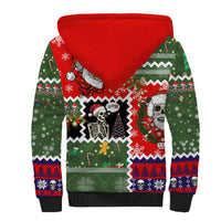 Skeleton Santa Claus Sherpa Hoodie Moodboard Skull Ugly Christmas - Wonder Print Shop