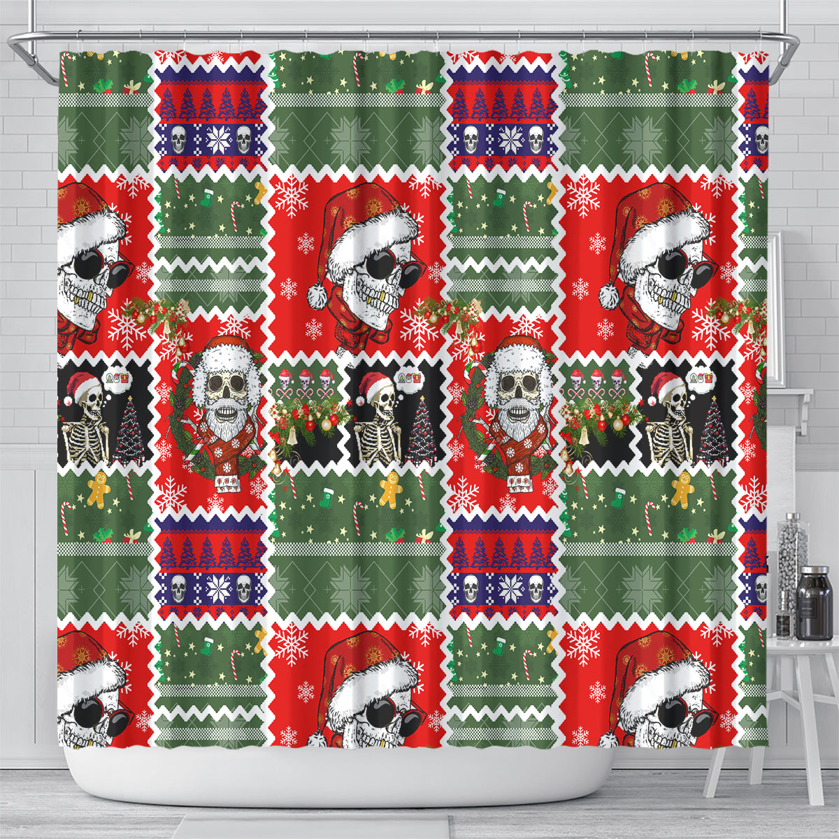 skeleton-santa-claus-shower-curtain-moodboard-skull-ugly-christmas
