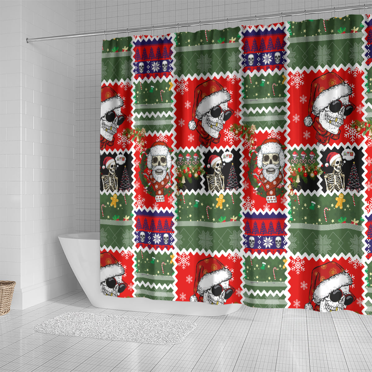 skeleton-santa-claus-shower-curtain-moodboard-skull-ugly-christmas