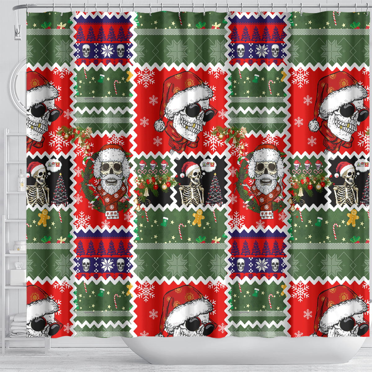 skeleton-santa-claus-shower-curtain-moodboard-skull-ugly-christmas
