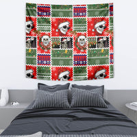Skeleton Santa Claus Tapestry Moodboard Skull Ugly Christmas - Wonder Print Shop