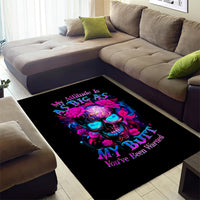 Sugar Skull Area Rug My Attitude Is As Big As My Butt You've Been Warned - Wonder Print Shop